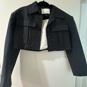 The Frankie Shop Black Cropped Blazer